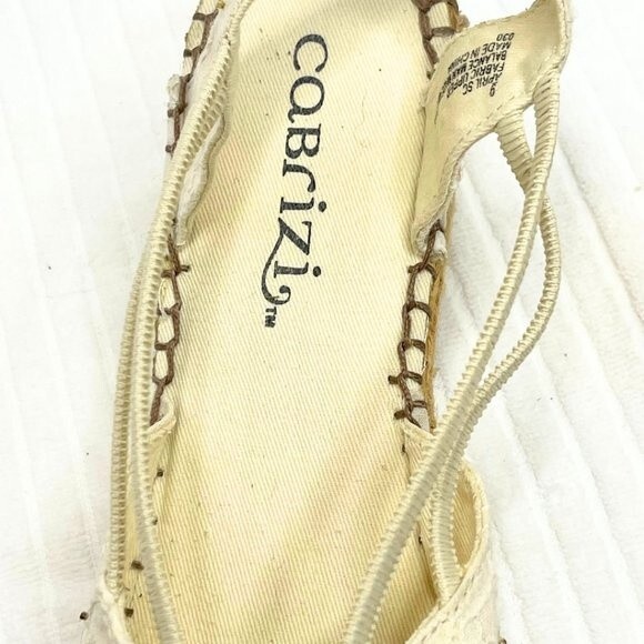 Cabrizi | Women's Slingback Wedge Sandals Shoes Size 9 - Picture 10 of 13